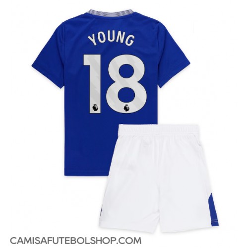 Camisa de time de futebol Everton Ashley Young #18 Replicas 1º Equipamento Infantil 2024-25 Manga Curta (+ Calças curtas)